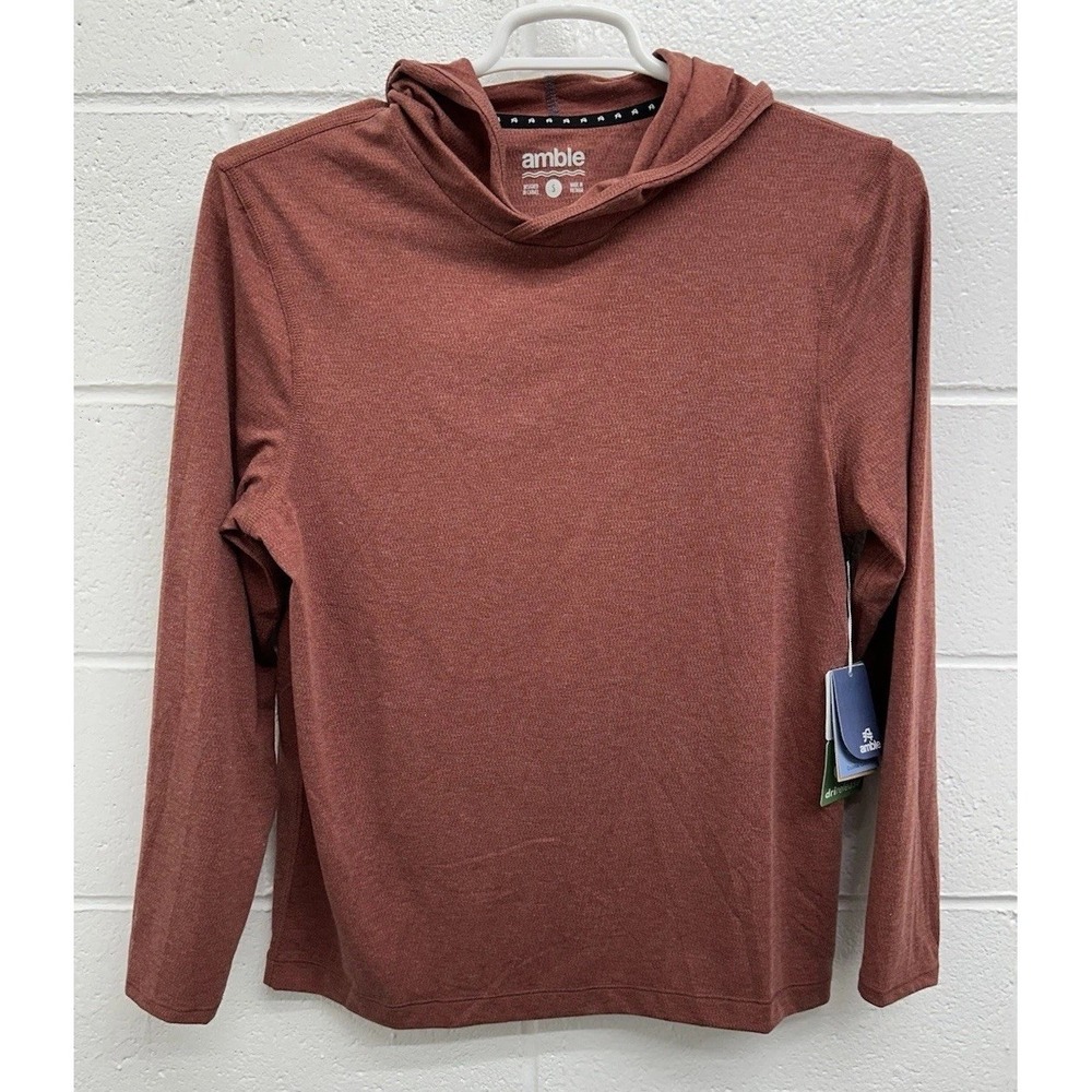 NWT Amble Clothing Coastal Hoodie Lightweight Pullover Burnt Henna / Men's Small